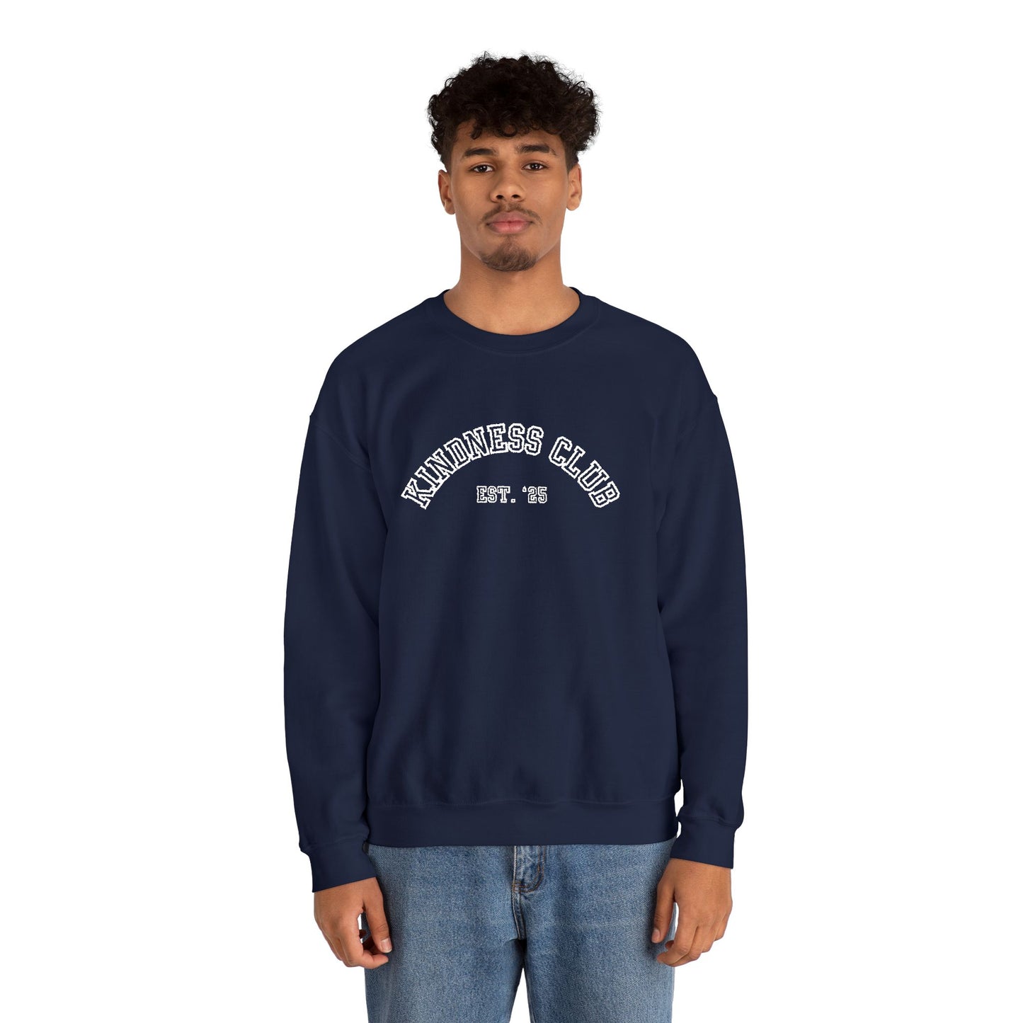 Kindness Club Varsity Embroidered Crewneck Sweatshirt
