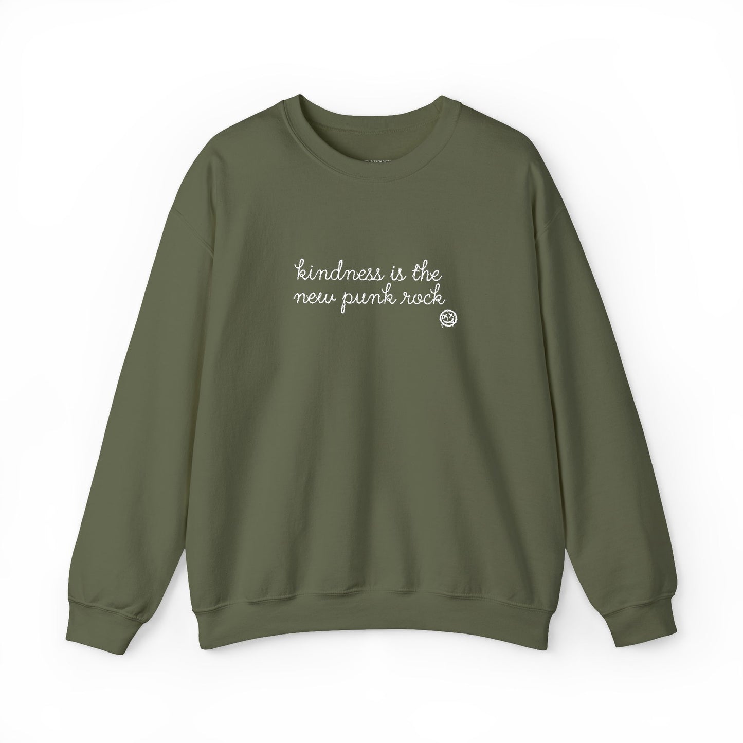 "Kindness Is The New Punk Rock" Embroidered Crewneck Sweatshirt