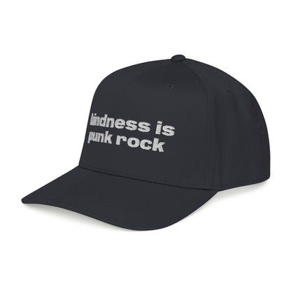 Kindness is Punk Rock Mid Profile Baseball Cap (Blk)