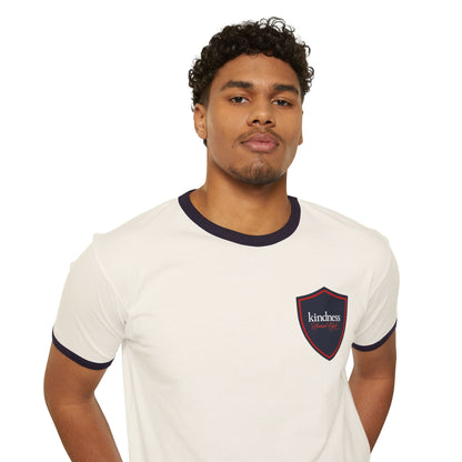 Make Kindness the Norm (Reg) Unisex Ringer T-Shirt - By: Favio Moreno