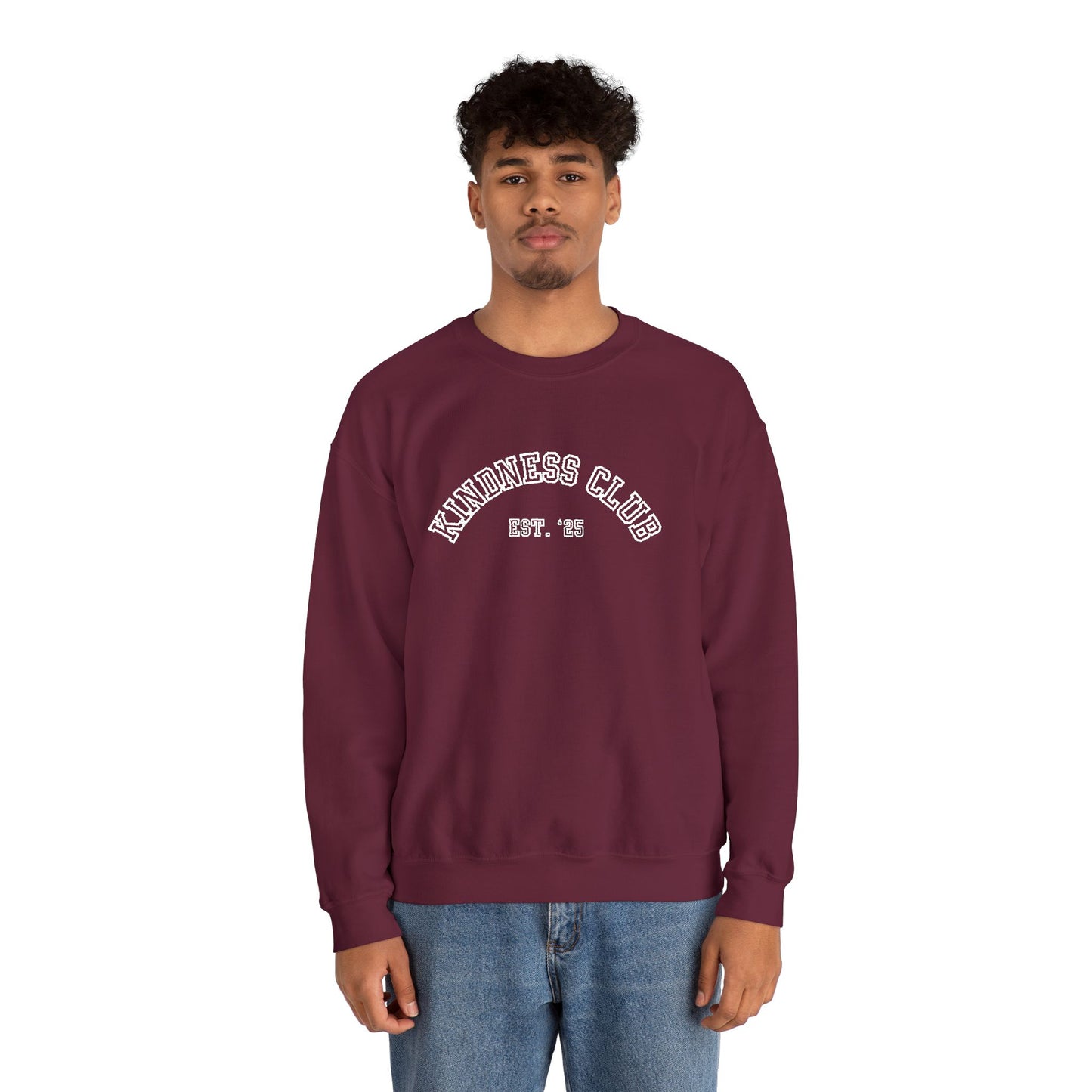 Kindness Club Varsity Embroidered Crewneck Sweatshirt