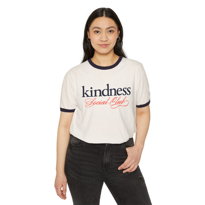 Kindness Social Club Classic Adult Unisex Ringer T-Shirt (KSC) - By: Favio Moreno