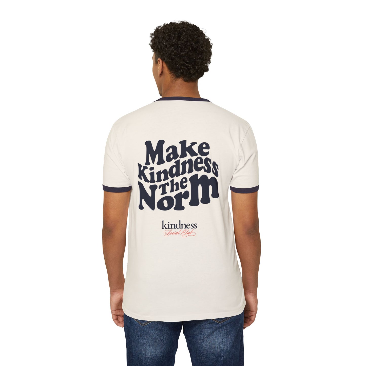 Make Kindness the Norm (Wavy) Unisex Ringer T-Shirt - By: Favio Moreno