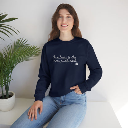 "Kindness Is The New Punk Rock" Embroidered Crewneck Sweatshirt