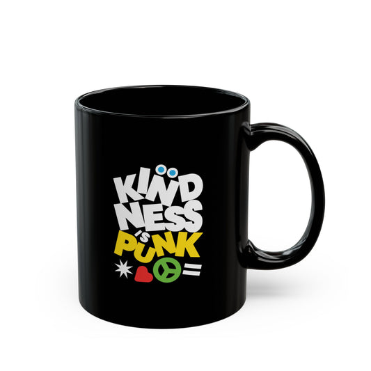 Peace, Love, & Punk Black Mug