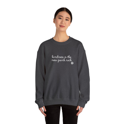 "Kindness Is The New Punk Rock" Embroidered Crewneck Sweatshirt