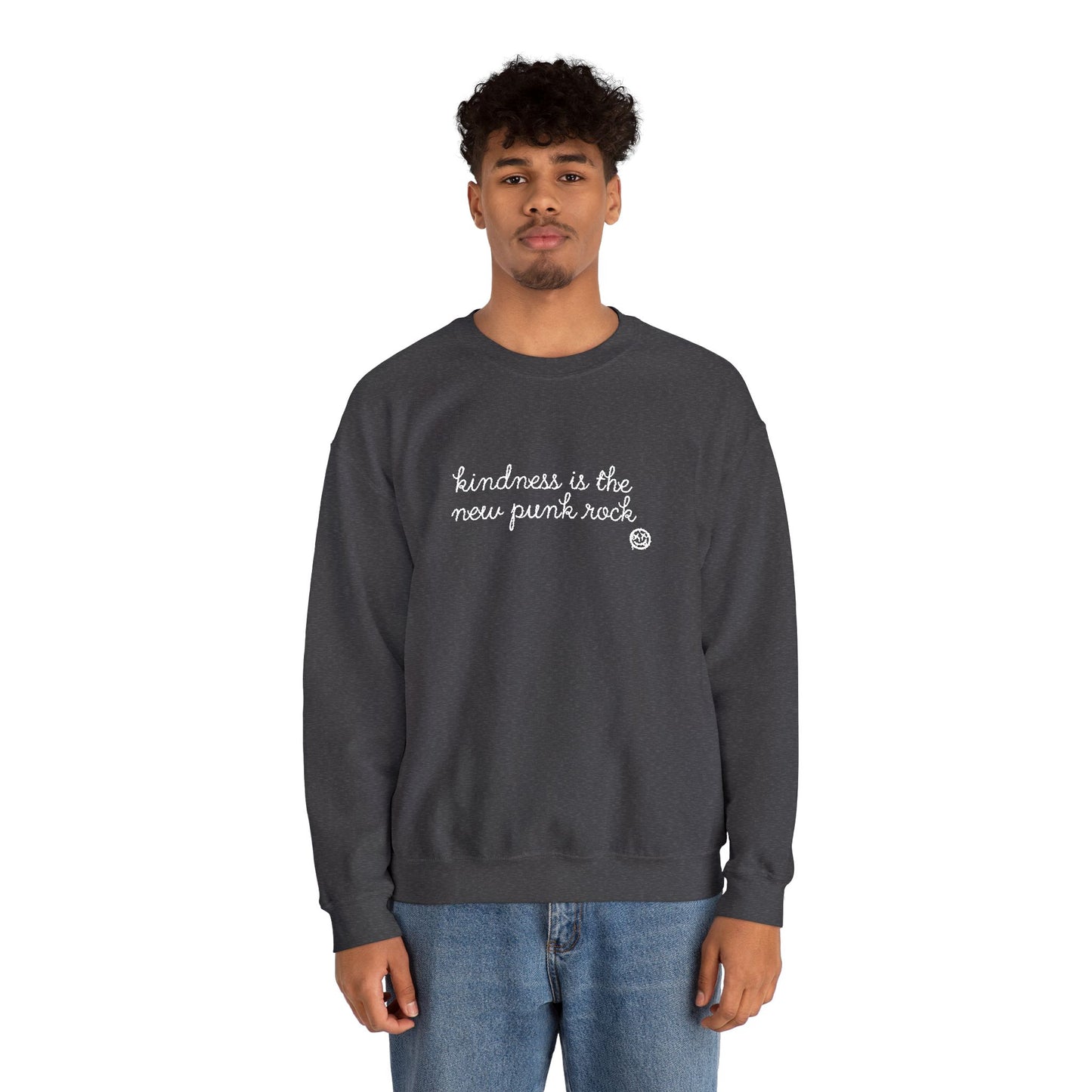 "Kindness Is The New Punk Rock" Embroidered Crewneck Sweatshirt