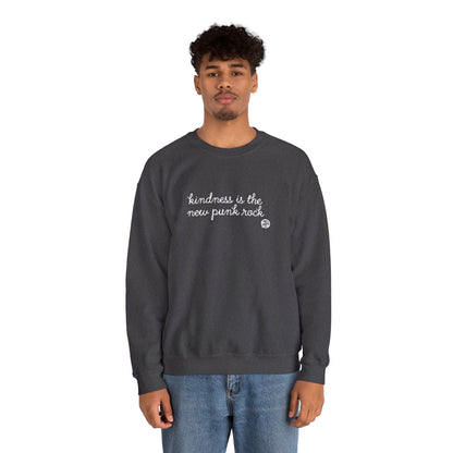 "Kindness Is The New Punk Rock" Embroidered Crewneck Sweatshirt