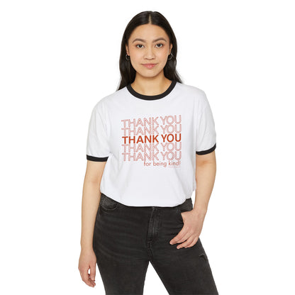 "Thank You for Being Kind" Retro Ringer T‑Shirt