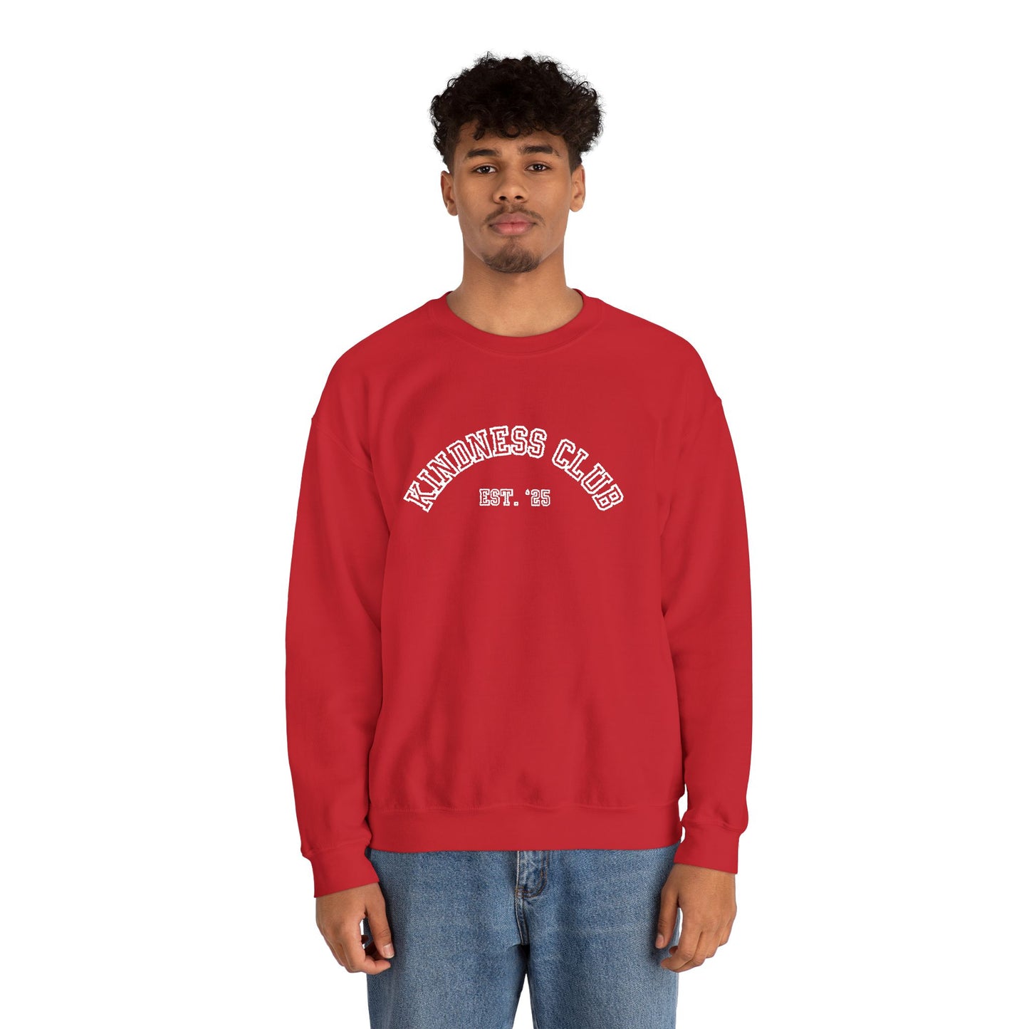 Kindness Club Varsity Embroidered Crewneck Sweatshirt