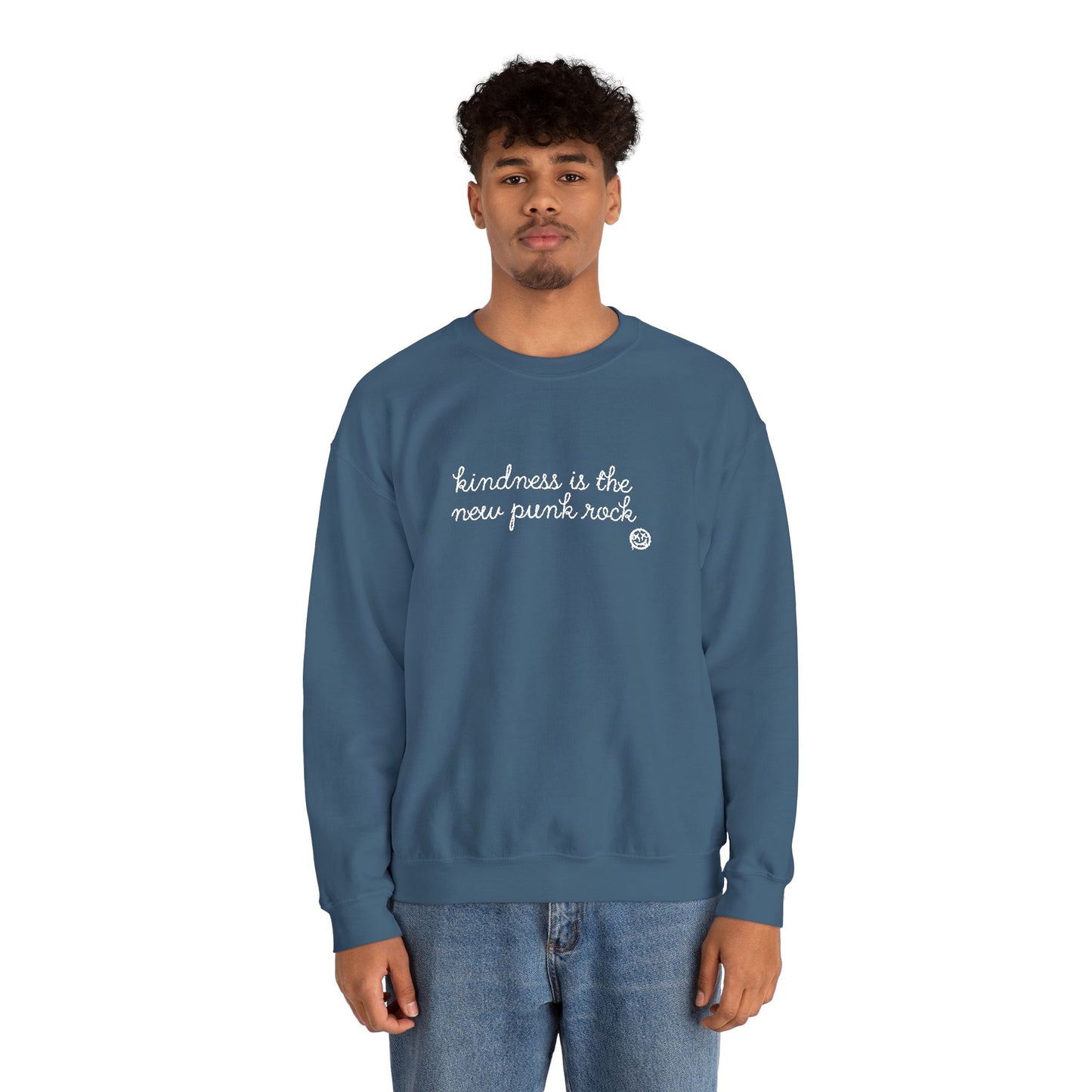 "Kindness Is The New Punk Rock" Embroidered Crewneck Sweatshirt