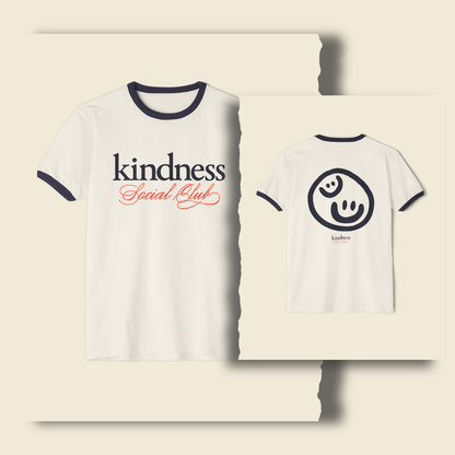 Kindness Social Club Classic Adult Unisex Ringer T-Shirt (KSC) - By: Favio Moreno