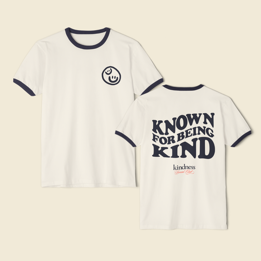 Known For Being Kind Unisex Ringer T-Shirt - By: Favio Moreno