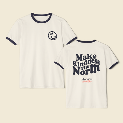 Make Kindness the Norm (Wavy) Unisex Ringer T-Shirt - By: Favio Moreno