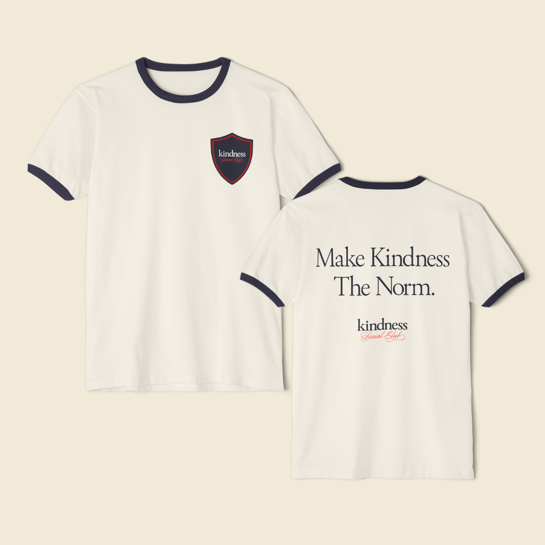 Make Kindness the Norm (Reg) Unisex Ringer T-Shirt - By: Favio Moreno
