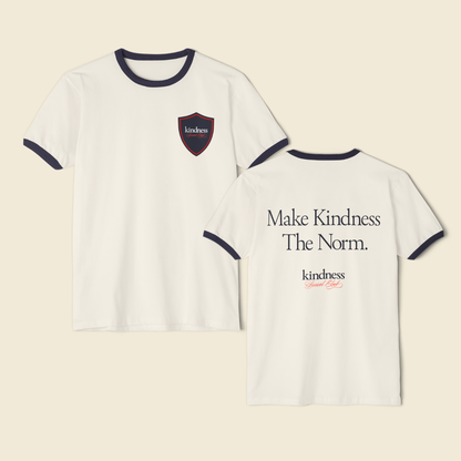 Make Kindness the Norm (Reg) Unisex Ringer T-Shirt - By: Favio Moreno