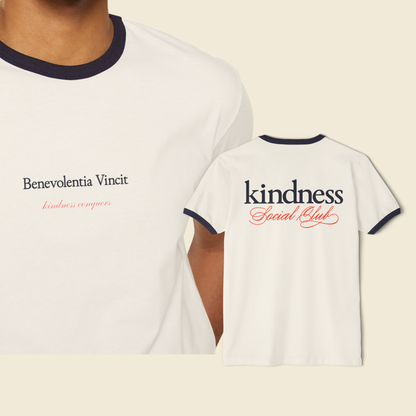 Kindness Conquers By: Favio Moreno Unisex Ringer T-Shirt (KSC)