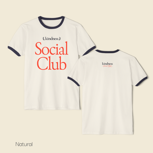 Kindness Social Club – Varsity Unisex Ringer T-Shirt