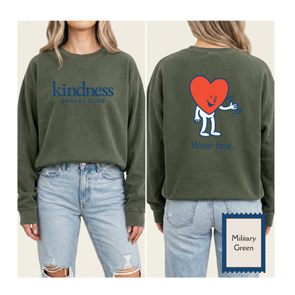 "Wave First" - Kindness Social Club - Crewneck Sweatshirt