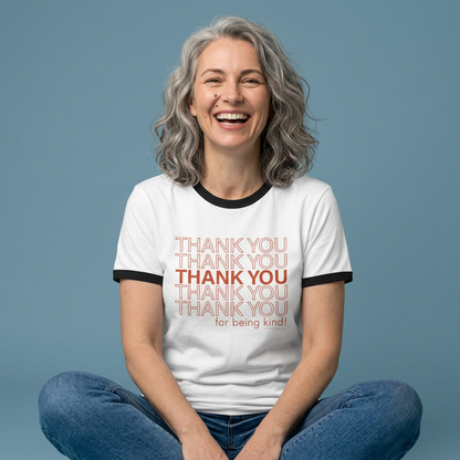 "Thank You for Being Kind" Retro Ringer T‑Shirt