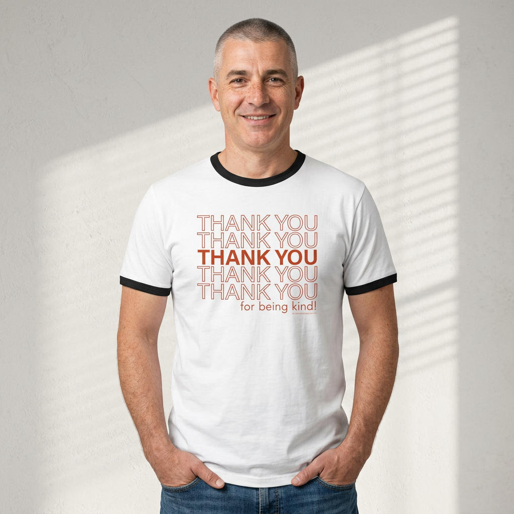"Thank You for Being Kind" Retro Ringer T‑Shirt