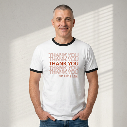 "Thank You for Being Kind" Retro Ringer T‑Shirt