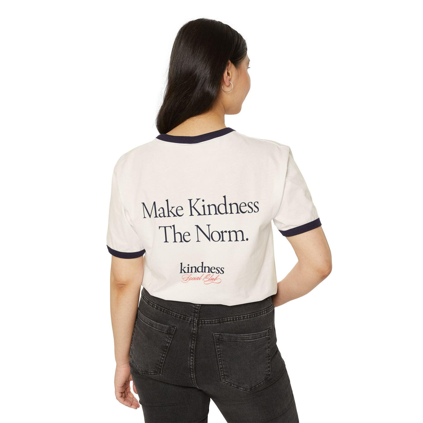 Make Kindness the Norm (Reg) Unisex Ringer T-Shirt - By: Favio Moreno