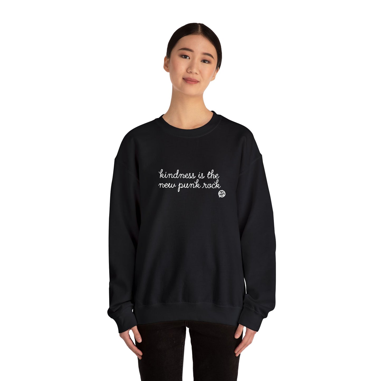 "Kindness Is The New Punk Rock" Embroidered Crewneck Sweatshirt
