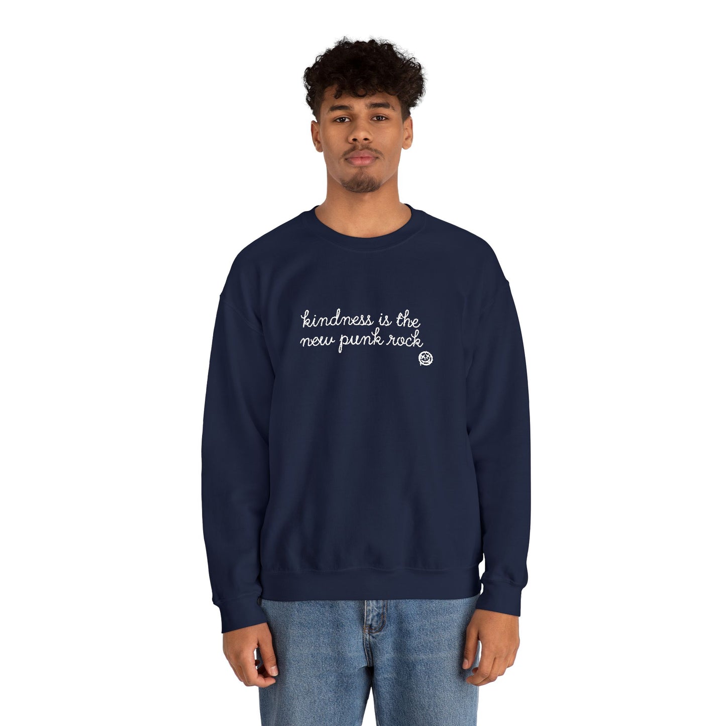 "Kindness Is The New Punk Rock" Embroidered Crewneck Sweatshirt