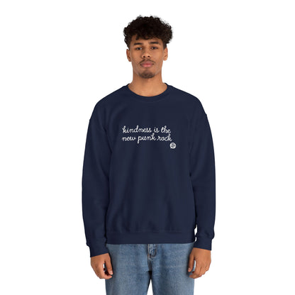 "Kindness Is The New Punk Rock" Embroidered Crewneck Sweatshirt