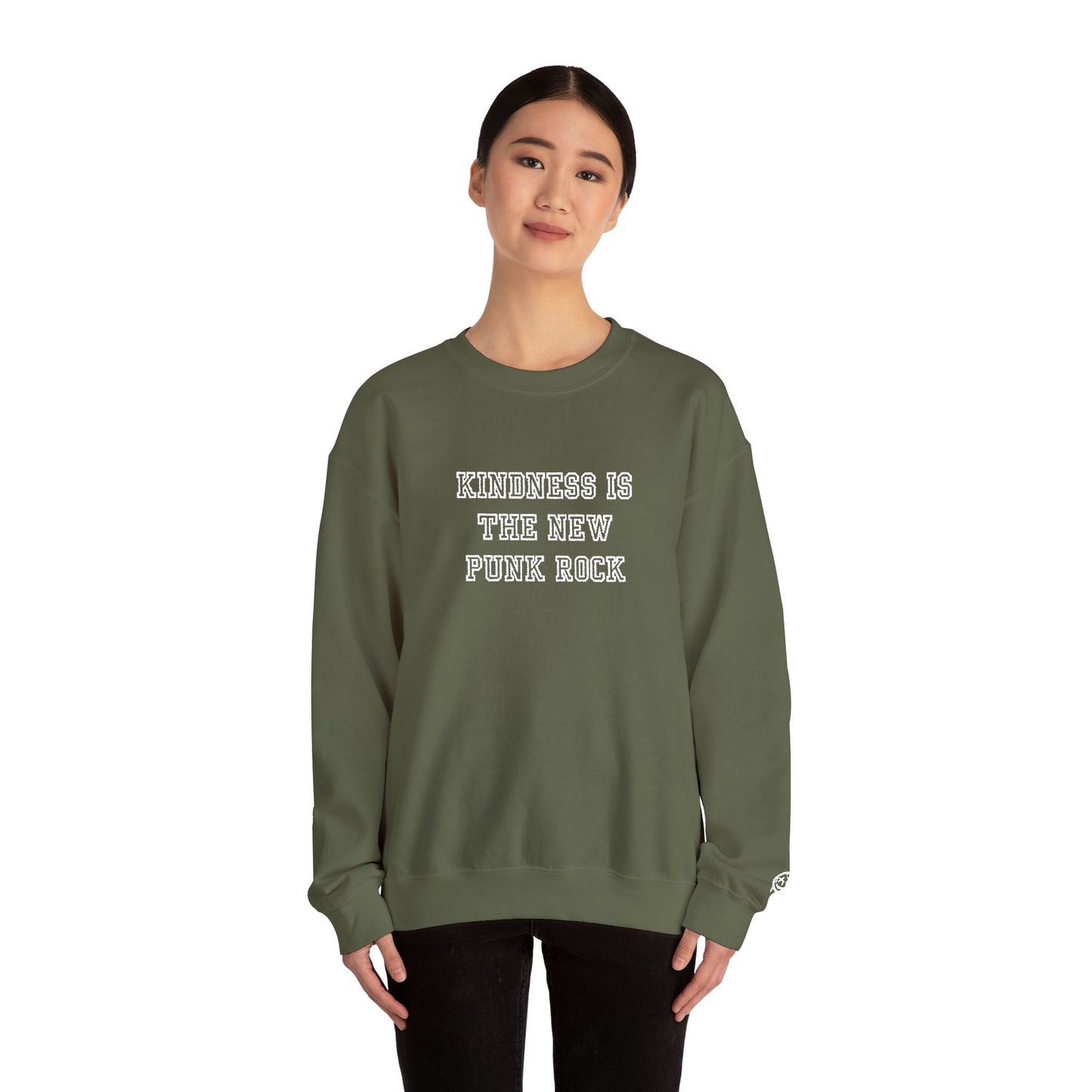 B-Side Rebel (Kindness is Punk) - Varsity Embroidered Crewneck Sweatshirt