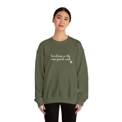 "Kindness Is The New Punk Rock" Embroidered Crewneck Sweatshirt