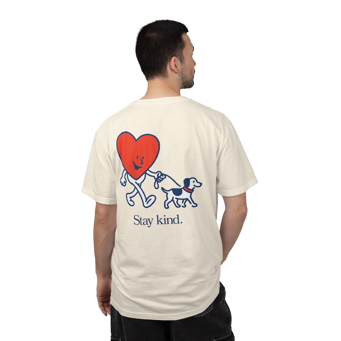 Kindness Social Club T-Shirt — "Stay Kind" Heart & Dog Graphic Tee
