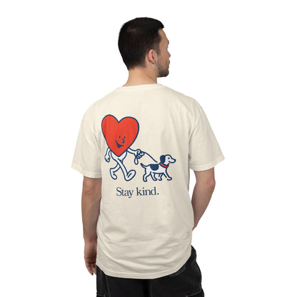 Kindness Social Club T-Shirt — "Stay Kind" Heart & Dog Graphic Tee