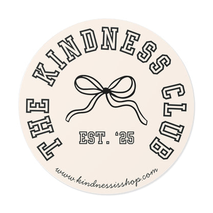 Kindness Club (Bow) Sticker — 3"x3"