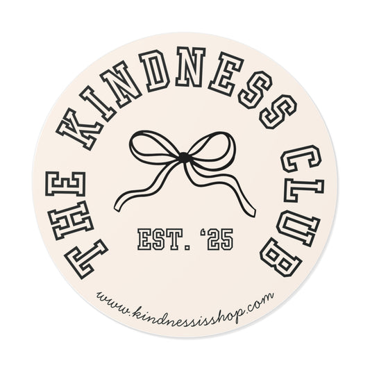 Kindness Club (Bow) Sticker — 3"x3"
