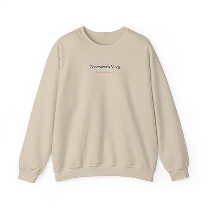 Kindness Conquers Unisex Crew Sweatshirt  - By: Favio Moreno (KSC Light)