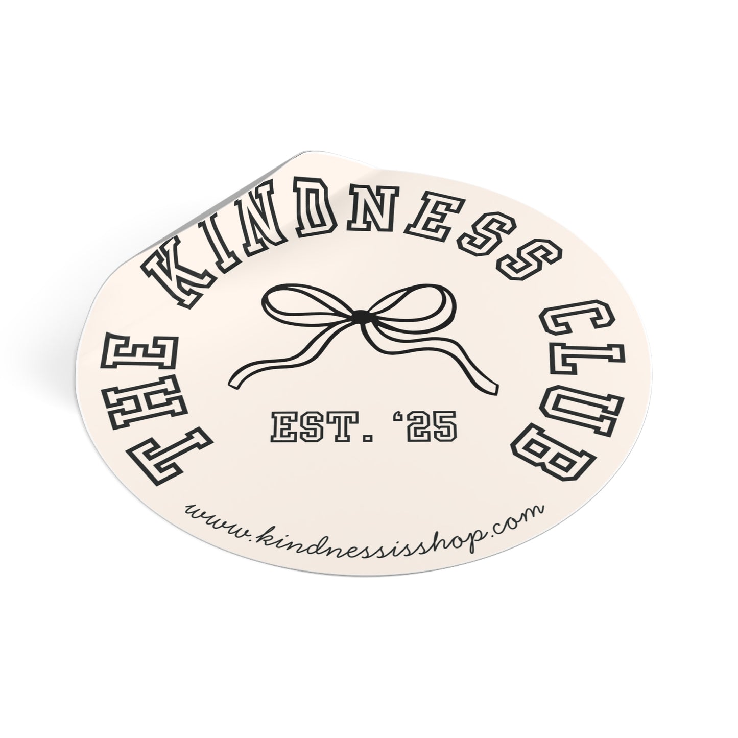 Kindness Club (Bow) Sticker — 3"x3"