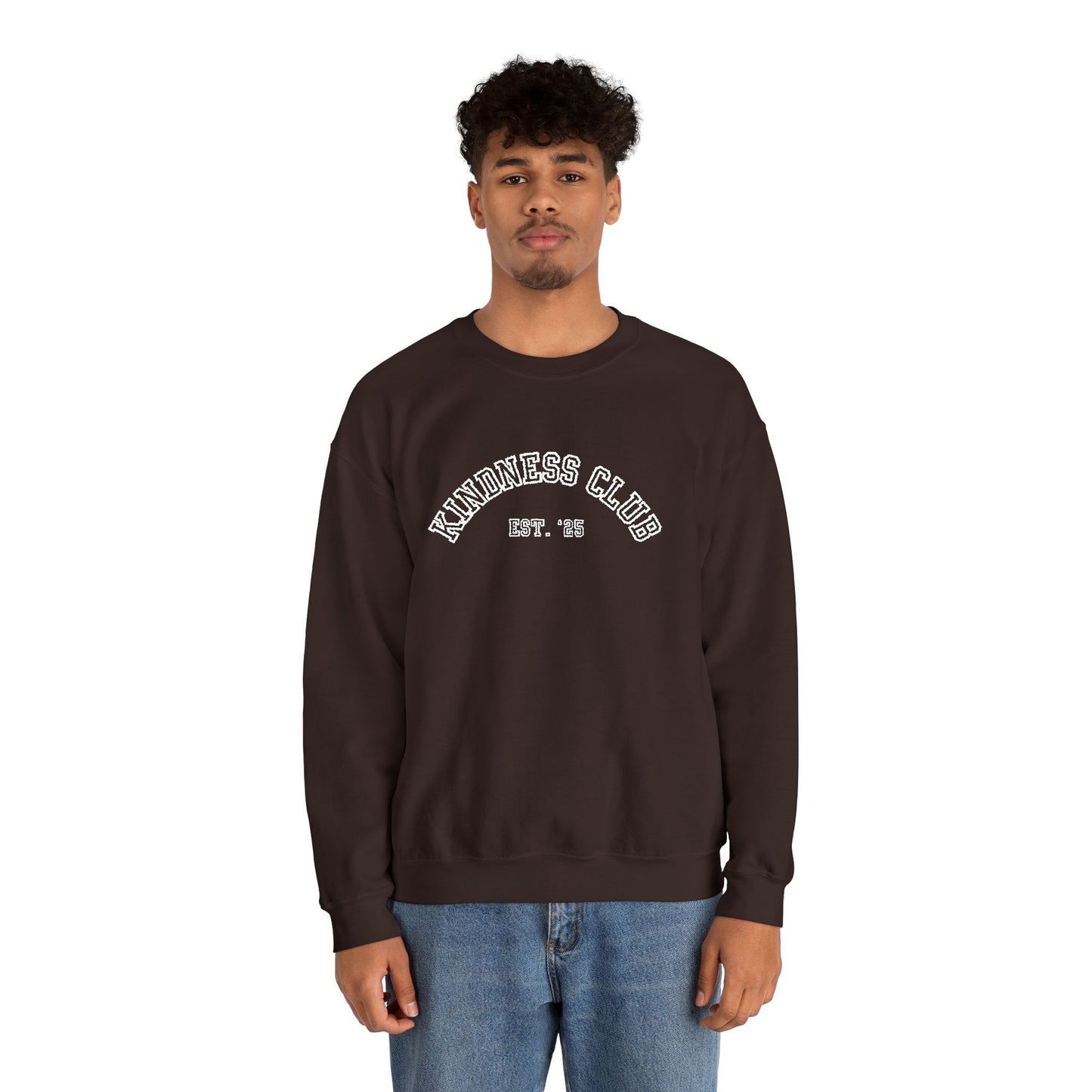 Kindness Club Varsity Embroidered Crewneck Sweatshirt