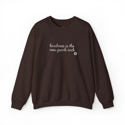 "Kindness Is The New Punk Rock" Embroidered Crewneck Sweatshirt