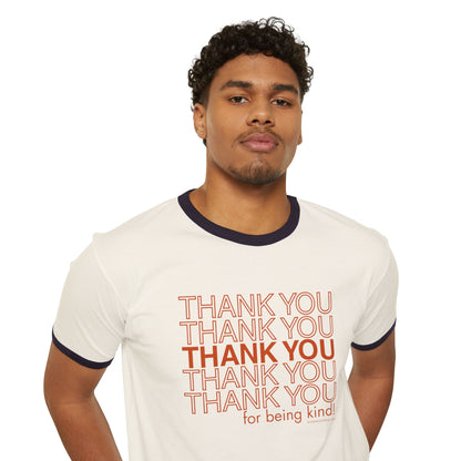 "Thank You for Being Kind" Retro Ringer T‑Shirt