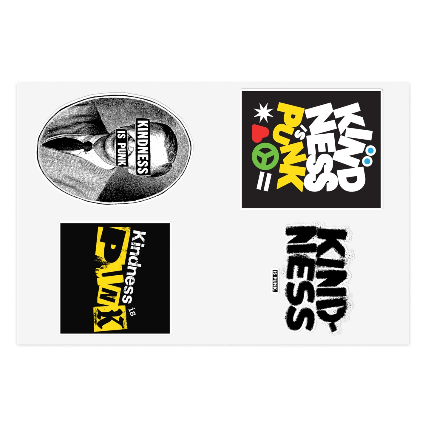 Kindness is Punk Sticker Sheet - By: Favio Moreno