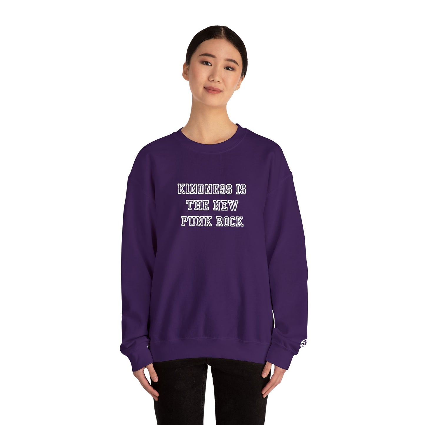 B-Side Rebel (Kindness is Punk) - Varsity Embroidered Crewneck Sweatshirt