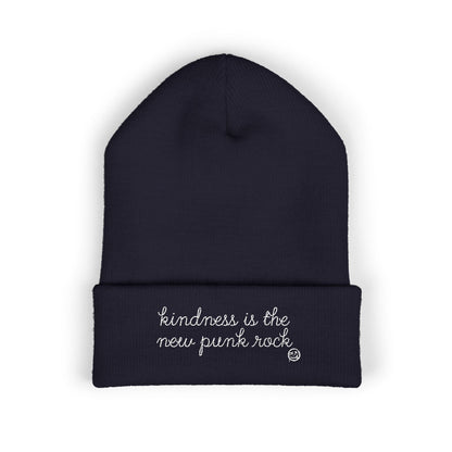 "Kindness Is The New Punk Rock" Embroidered Beanie