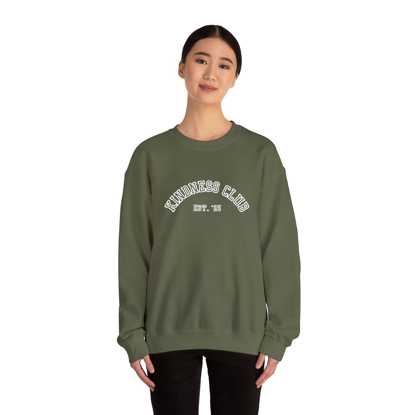 Kindness Club Varsity Embroidered Crewneck Sweatshirt