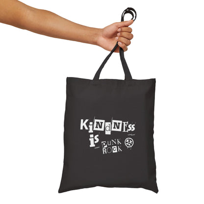Kindness Is Punk Rock Canvas Tote Bag — Smile