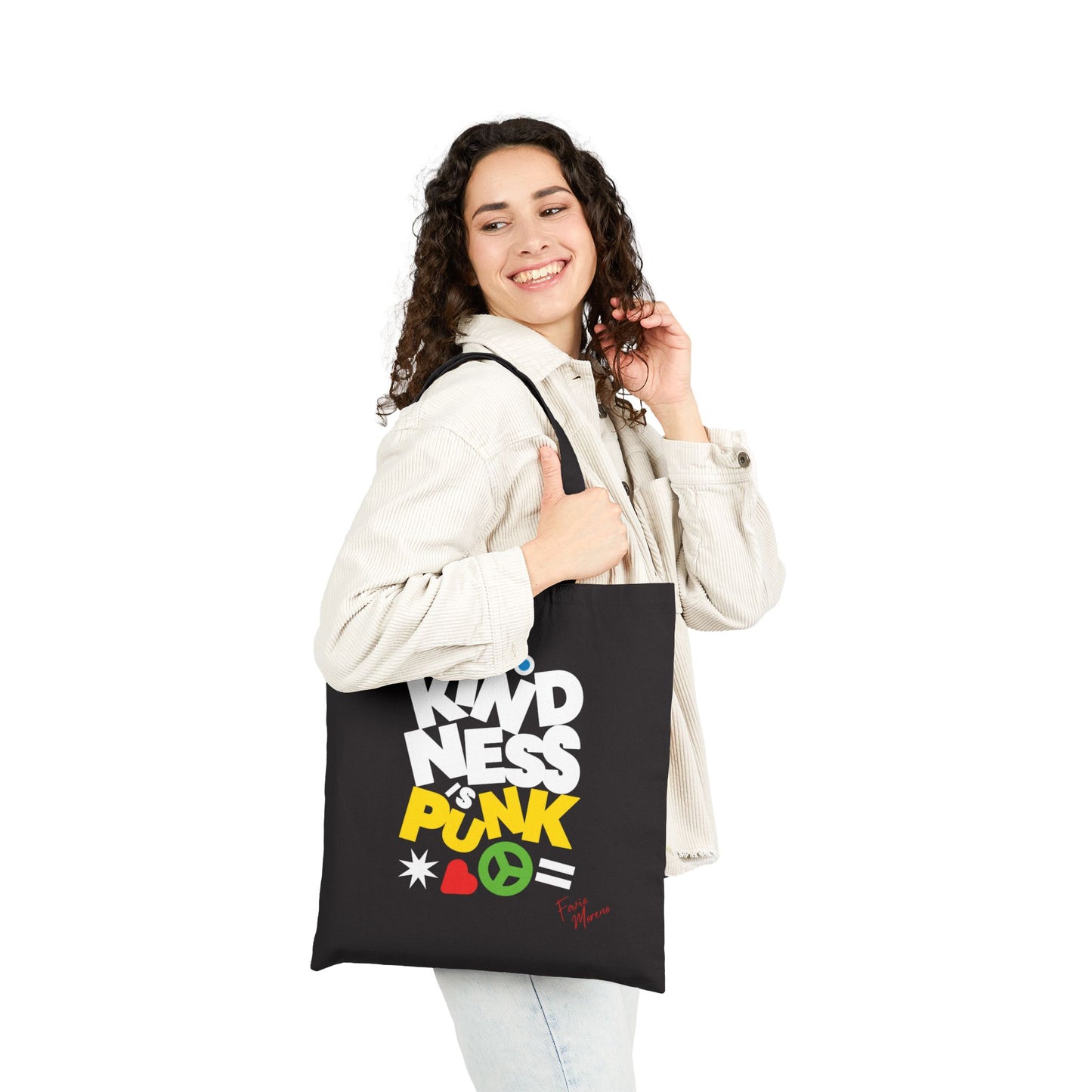 Peace. Love and Punk Cotton Canvas Tote Bag