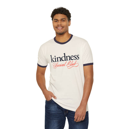 Kindness Social Club Classic Adult Unisex Ringer T-Shirt (KSC) - By: Favio Moreno