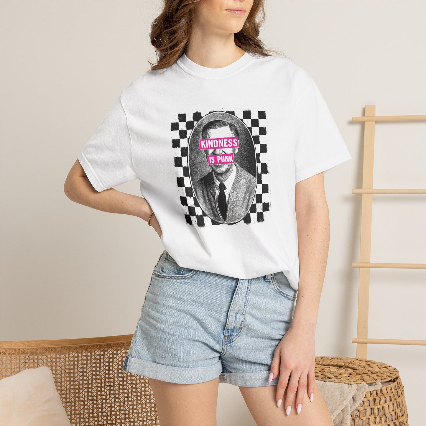 Unlikely Rebel Checkered Edition Unisex T-shirt (Pink)