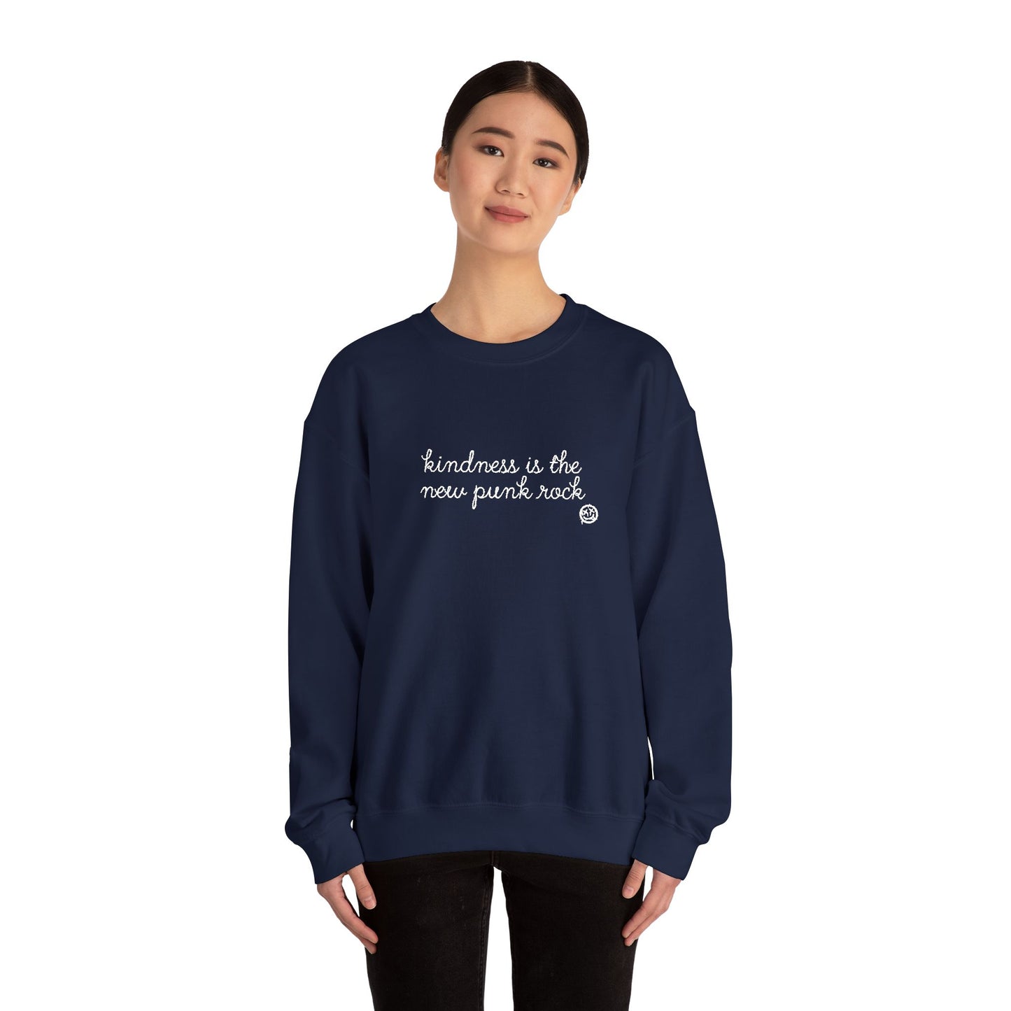 "Kindness Is The New Punk Rock" Embroidered Crewneck Sweatshirt